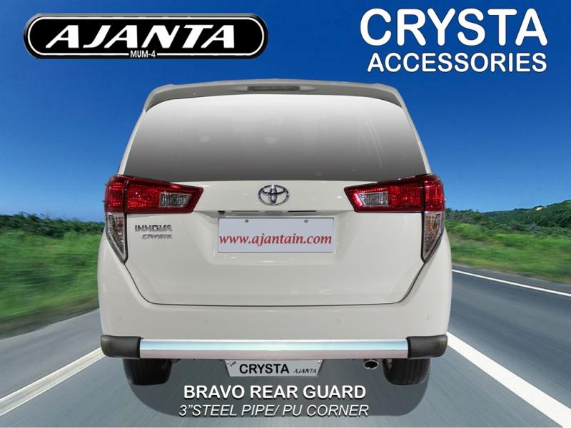 CRYSTA 2016 LATEST PRODUCTS-AJANTA REAR GUARD BRAVO STD STEEL PIPE BACK GUARD.