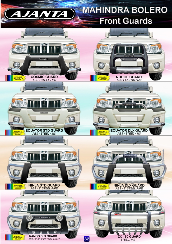 LATEST GUARD FOR BOLARO ABS FRONT GUARD, STEEL FRONT GUARD, BODY COLOR, AJANTA.