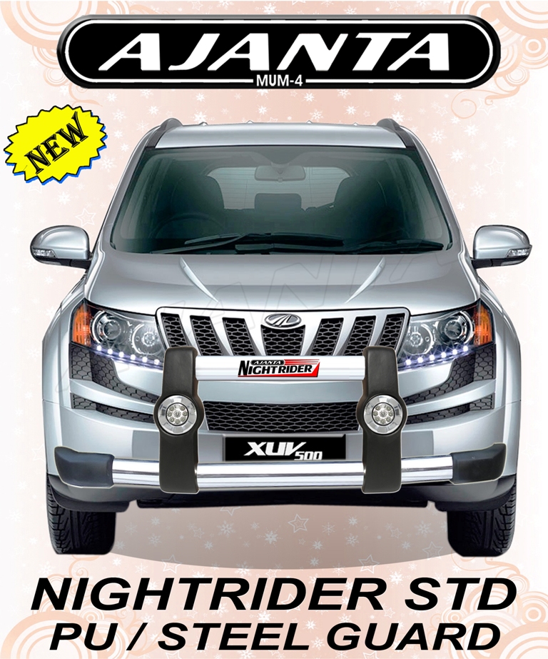 FRONT GUARD FOR XUV 500 FRONT GUARD WITH DRL LIGHT NIGHTRIDER STD GUARD-RAKESH..